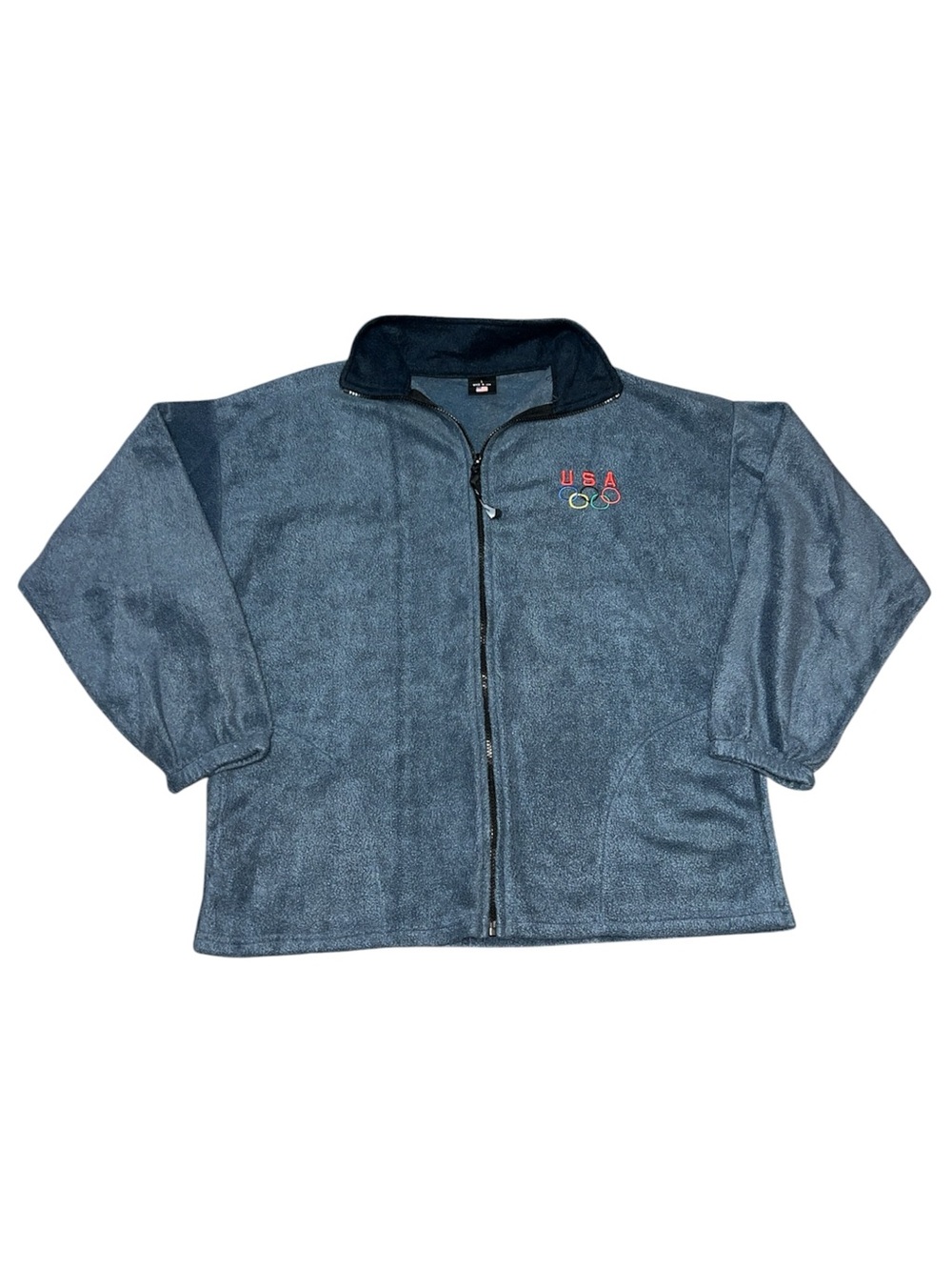 USA Olympics Men's Vintage Fleece Full Zip Jacket Size L